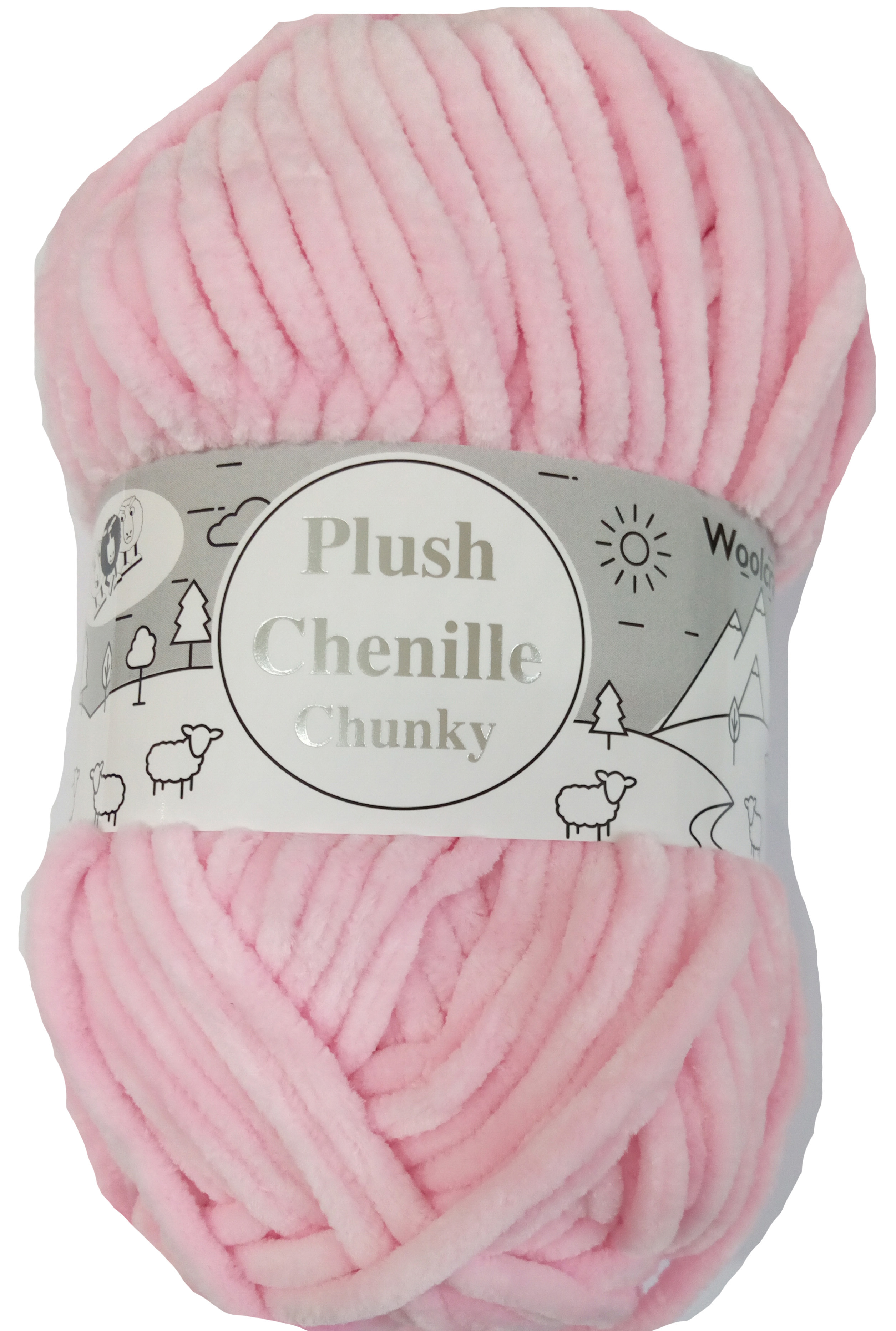 Plush Chenille Chunky Yarn 007 Baby Pink